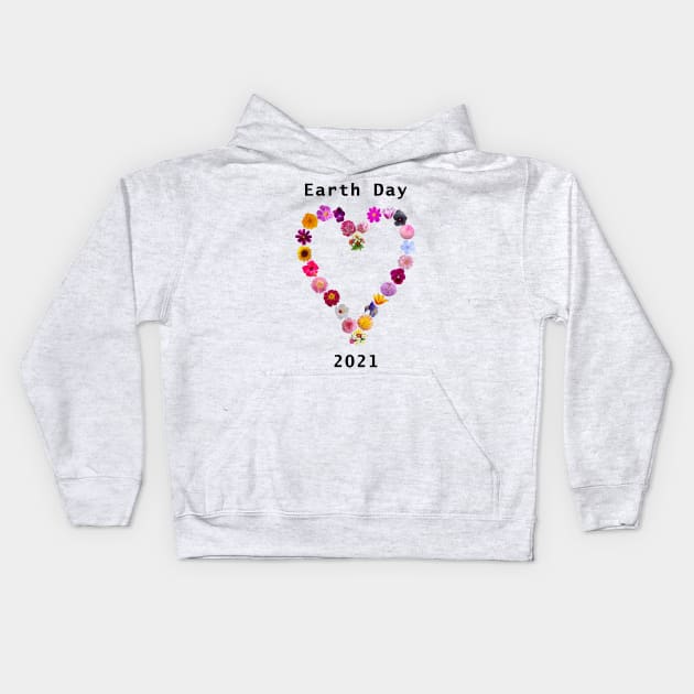 Floral Heart for Earth Day 2021 Kids Hoodie by ellenhenryart